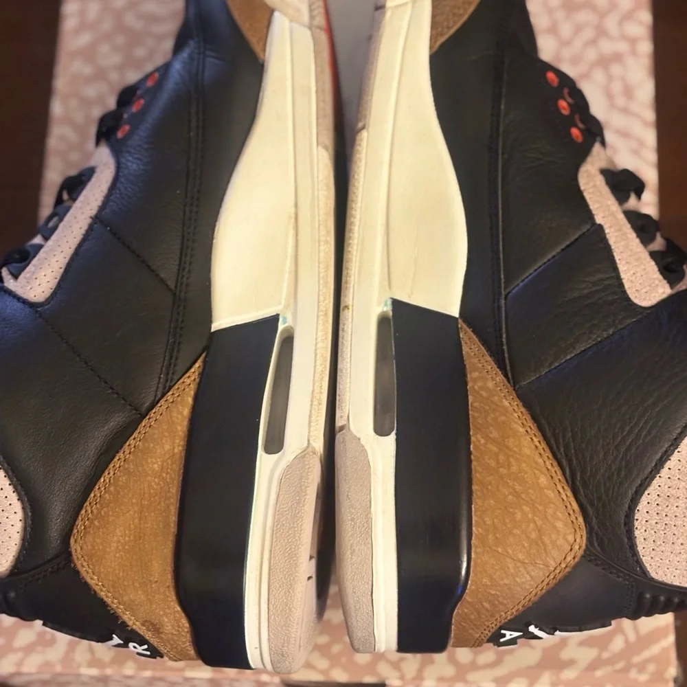 Jordan Black Brown Grey Orange Accent Sneakers